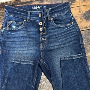 Edgely 5 button Women's Dark Blue Stretch Skinny Jeans